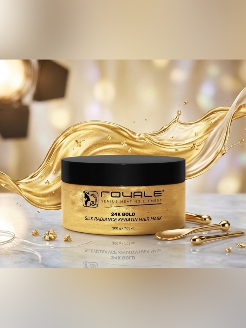 Royale 24K Gold Silk Radiance Keratin Hair Mask - Retail $99